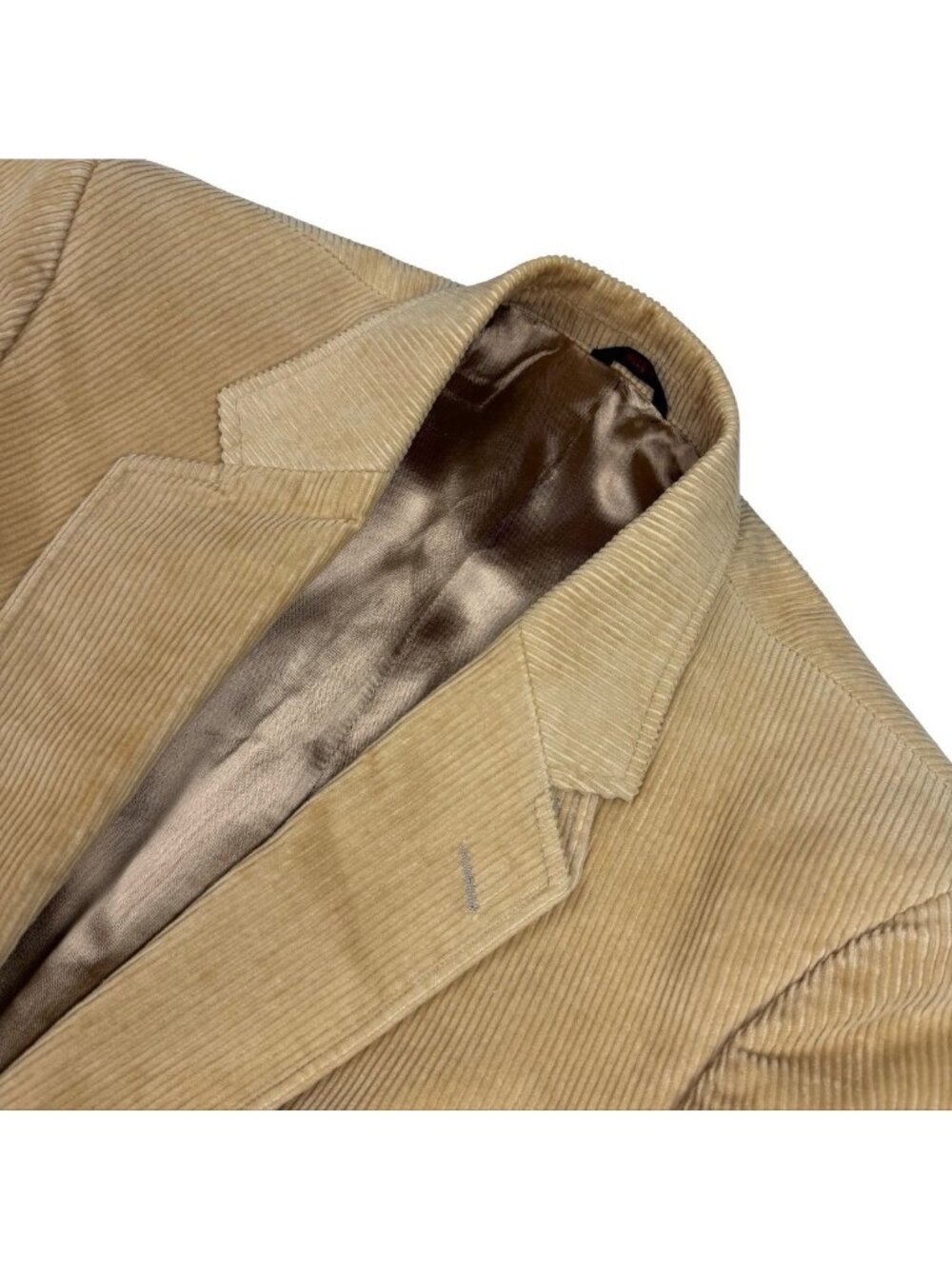 VTG Charing Cross Men's Corduroy 2-Button Blazer Leather Elbow Pads Tan • 46L